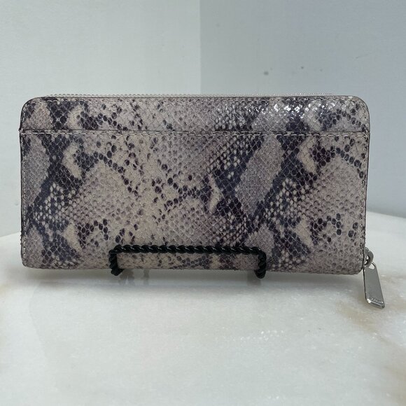 Coach Gray Snakeskin Leather Accordion Style Zip Around Wallet - Picture 3 of 16